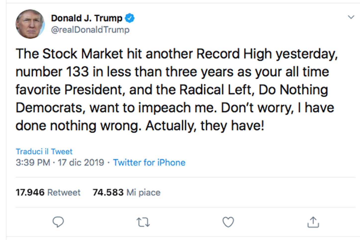 financialounge -  Donald Trump twitter Wall Street