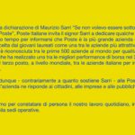 Poste Italiane giustamente replica alla frase denigratoria di Sarri