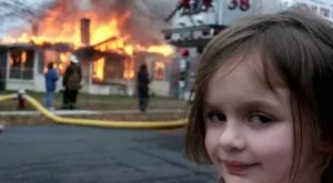 financialounge -  beeple disaster girl Jack Dorsey meme NTF