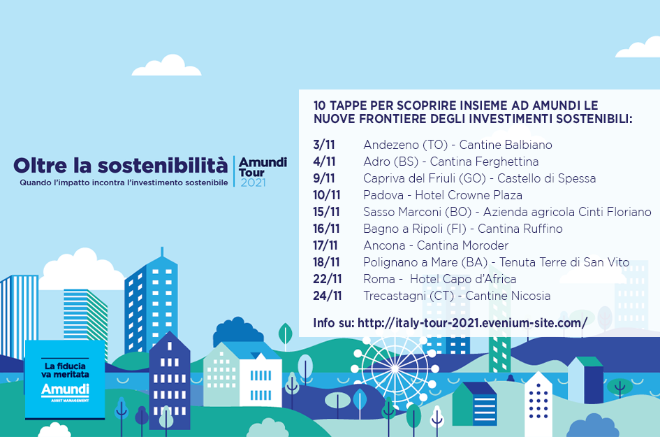 Amundi Tour 2021, la finanza sostenibile arriva nelle città italiane