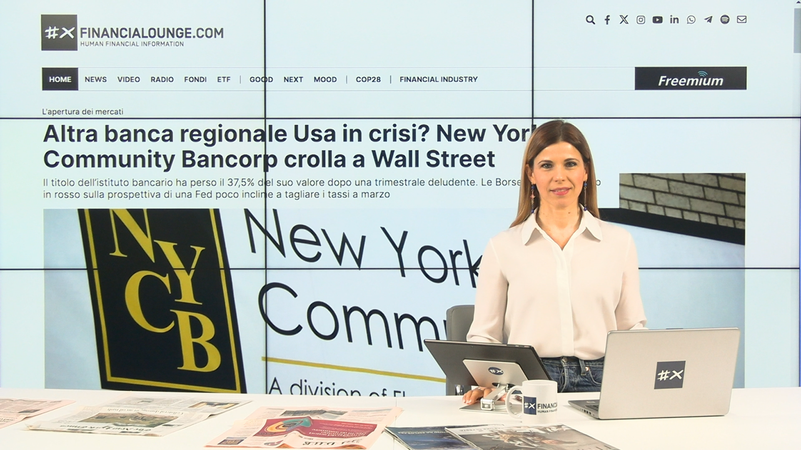 financialounge.com Timori a Wall Street per il crollo di New York Community Bancorp - Edizione del 1 febbraio