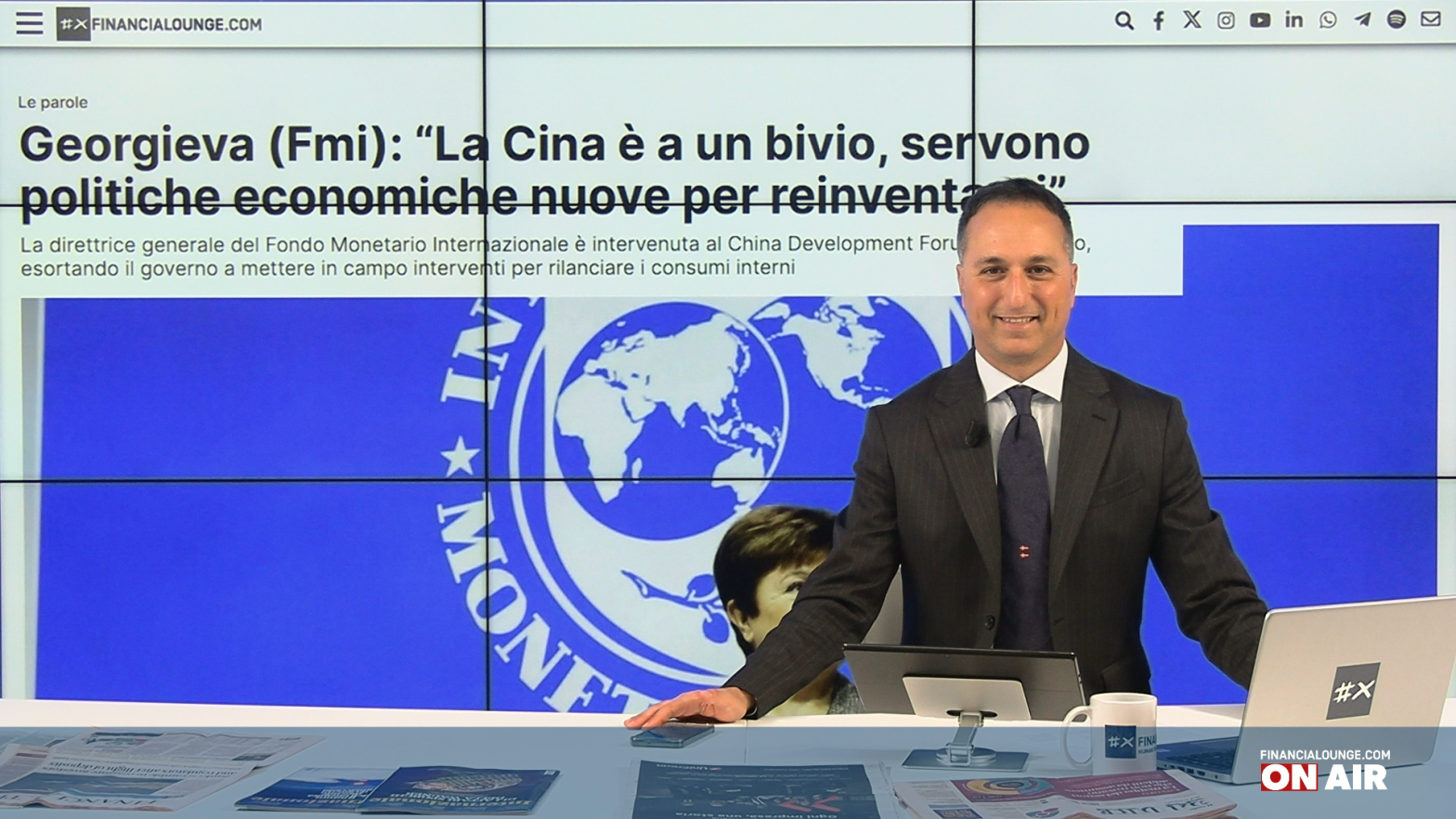 financialounge.com Il Fmi sprona la Cina, a Piazza Affari bene Ferrari, Leonardo e Saipem - Edizione del 25 marzo