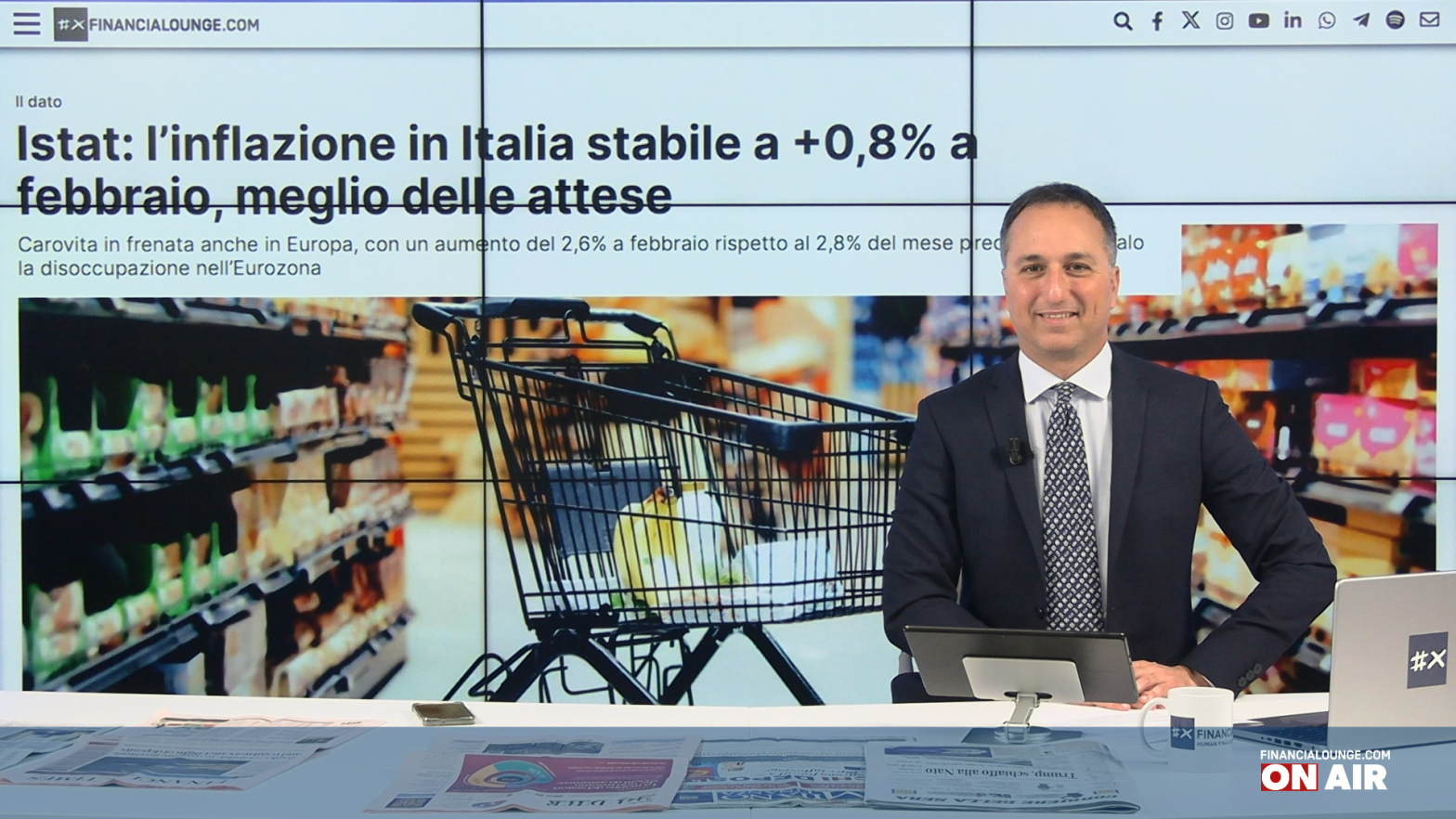 financialounge.com Inflazione stabile in Italia, Piazza Affari da record con focus su Leonardo - Edizione del 1° marzo