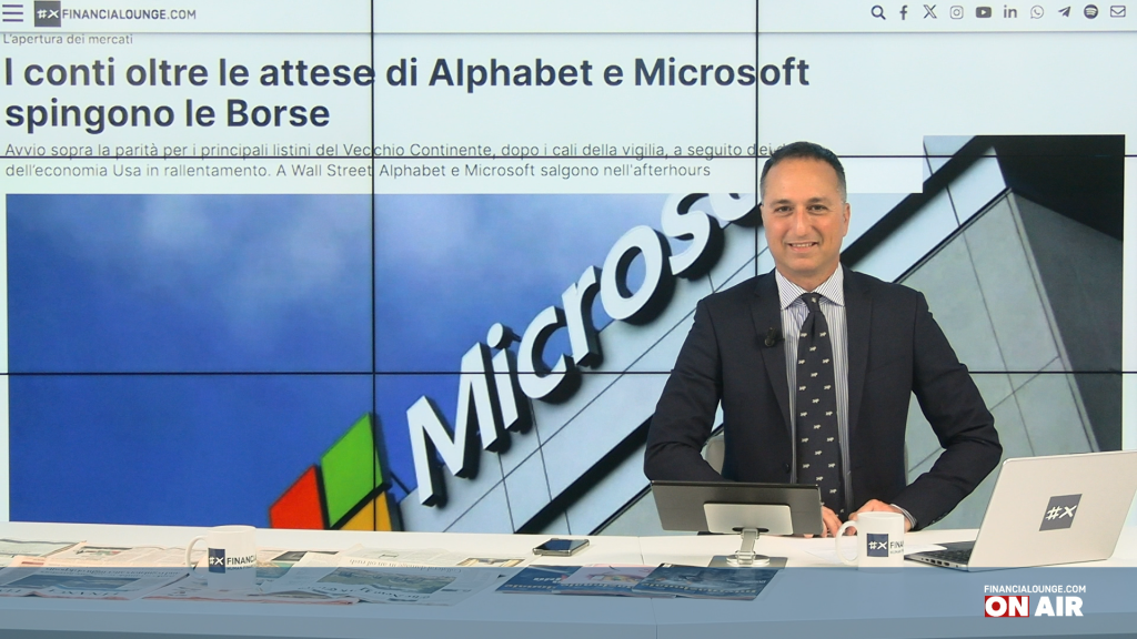 financialounge.com Le trimestrali di Alphabet e Microsoft spingono le Borse - Edizione del 26 aprile