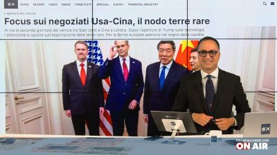 financialounge.com Secondo giorno di trattative Usa-Cina, vicino l'accordo Leonardo-Iveco Defence, attesa affluenza record per Mediobanca - Edizione del 10 giugno