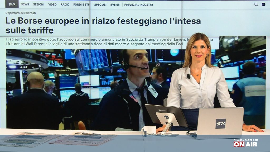 financialounge.com Borse europee in rialzo dopo l'accordo Usa-Ue sui dazi, bene St, Mfe alza l'offerta su Prosiebensat - Edizione del 28 luglio